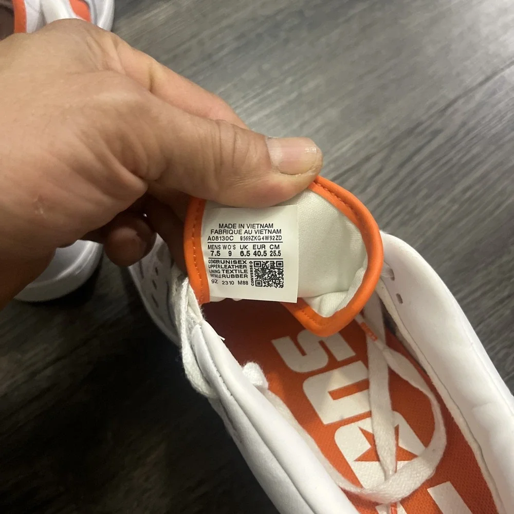 CONVERSE AS-1 PRO SIZE 7.5 man 9woman white ORANGE SHOE ALEXIS SABLONE A08130C